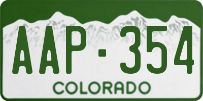 CO license plate AAP354