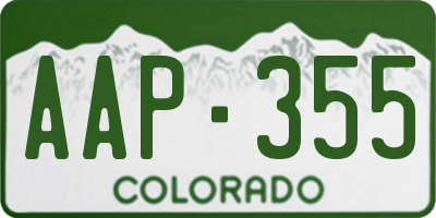 CO license plate AAP355