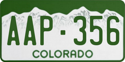 CO license plate AAP356