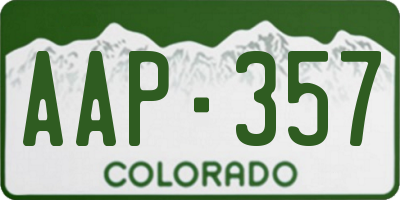 CO license plate AAP357