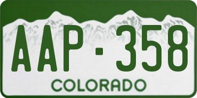 CO license plate AAP358