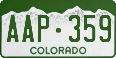 CO license plate AAP359