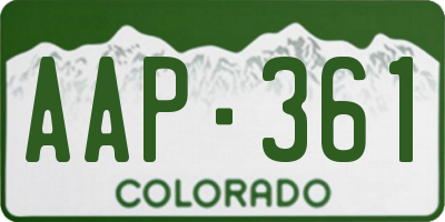 CO license plate AAP361