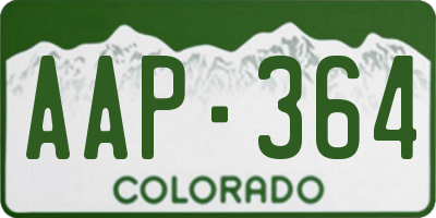 CO license plate AAP364