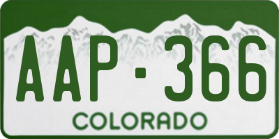 CO license plate AAP366