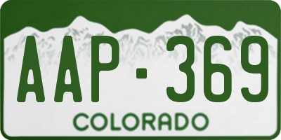 CO license plate AAP369