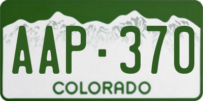 CO license plate AAP370