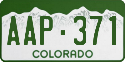 CO license plate AAP371