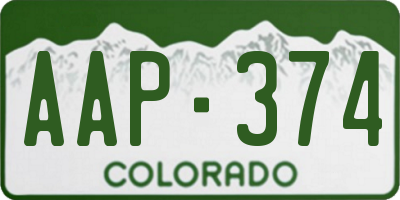 CO license plate AAP374