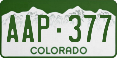 CO license plate AAP377