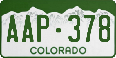 CO license plate AAP378