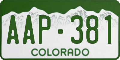 CO license plate AAP381