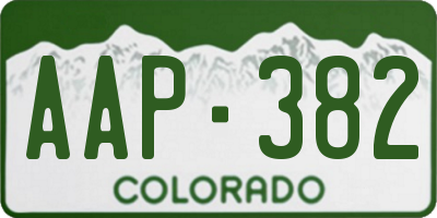 CO license plate AAP382