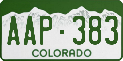 CO license plate AAP383