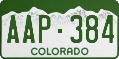 CO license plate AAP384