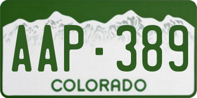 CO license plate AAP389