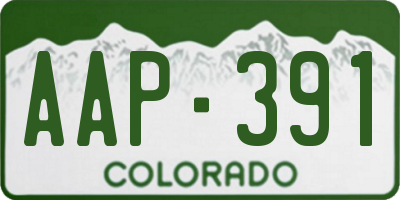 CO license plate AAP391