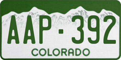 CO license plate AAP392