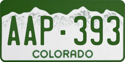 CO license plate AAP393