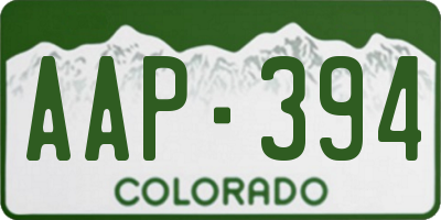 CO license plate AAP394