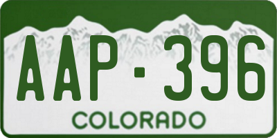 CO license plate AAP396