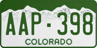 CO license plate AAP398