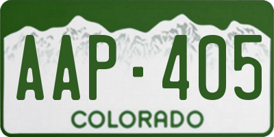 CO license plate AAP405
