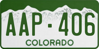 CO license plate AAP406