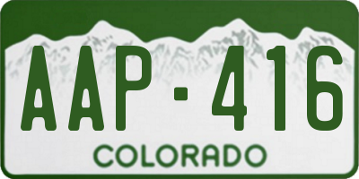 CO license plate AAP416