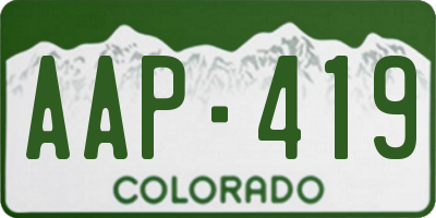 CO license plate AAP419