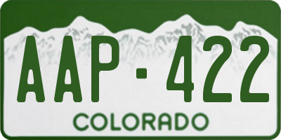 CO license plate AAP422