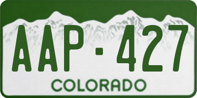 CO license plate AAP427
