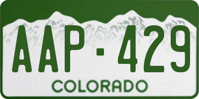 CO license plate AAP429