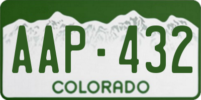CO license plate AAP432