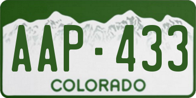 CO license plate AAP433