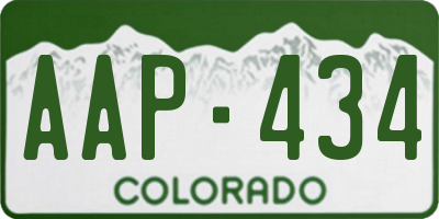 CO license plate AAP434