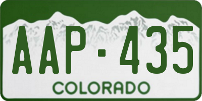 CO license plate AAP435