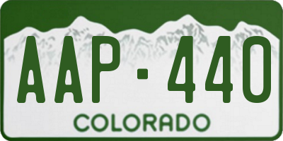 CO license plate AAP440