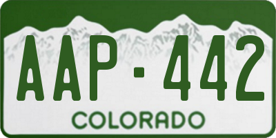 CO license plate AAP442