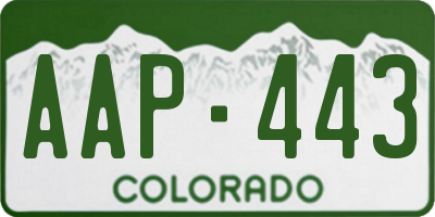 CO license plate AAP443