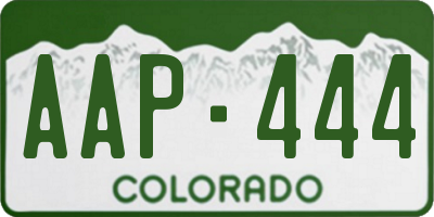 CO license plate AAP444