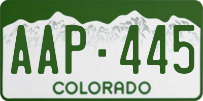 CO license plate AAP445