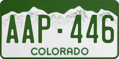 CO license plate AAP446