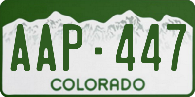 CO license plate AAP447
