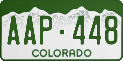CO license plate AAP448
