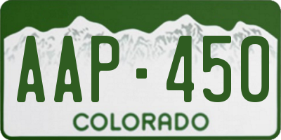 CO license plate AAP450