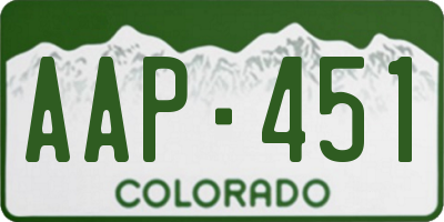 CO license plate AAP451