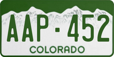 CO license plate AAP452