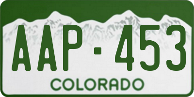 CO license plate AAP453