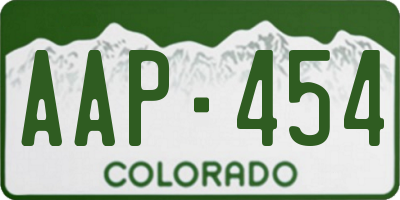 CO license plate AAP454